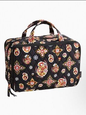 Vera Bradley Black Floral Cosmetic Bag